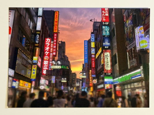 Neon Nightfall at Shibuya Tokyo Postcard