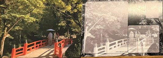 Couple on a Bridge Japan Postcard